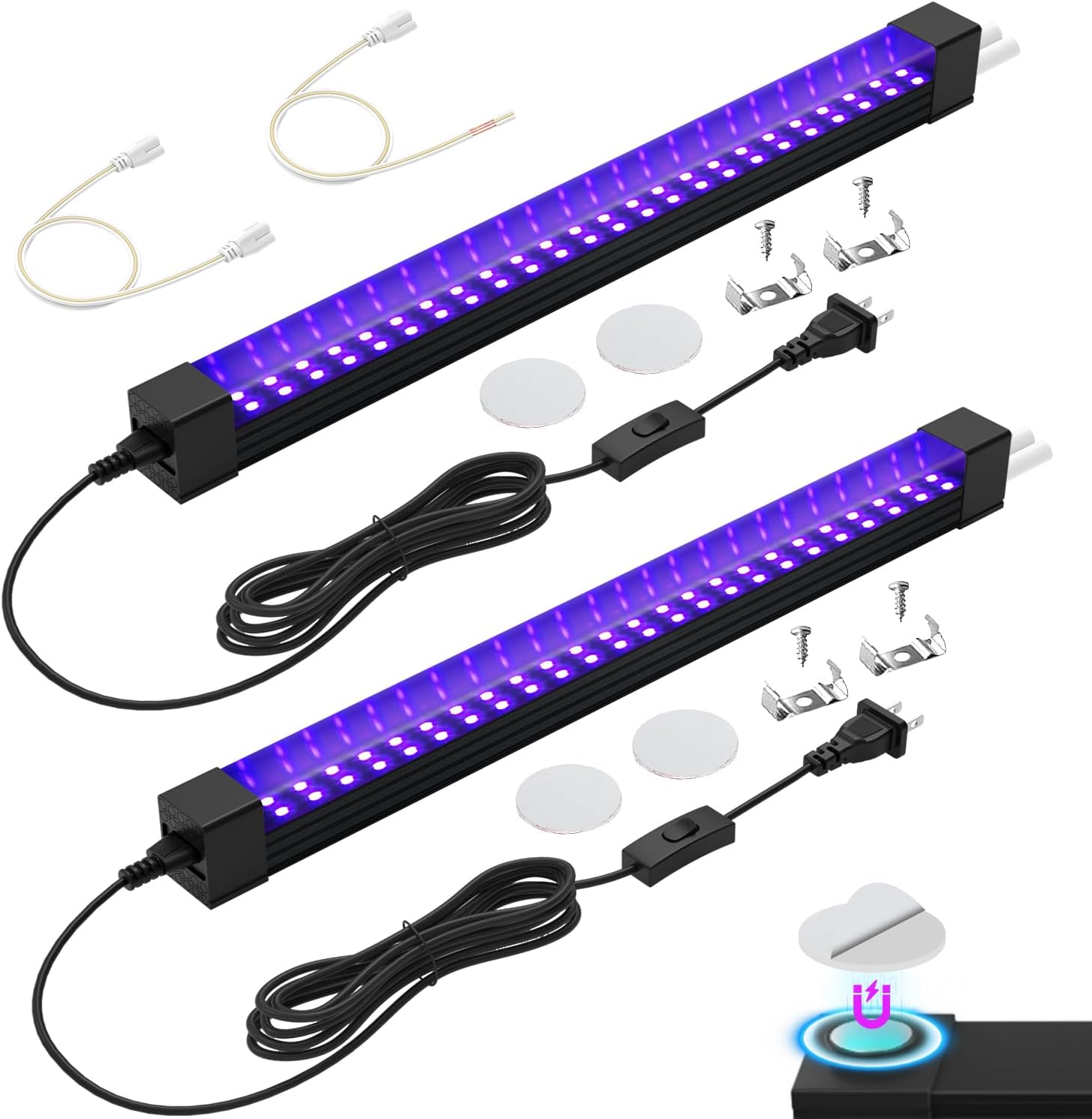365nm Black Light Bar — 15W Linkable 1ft UV Strip
