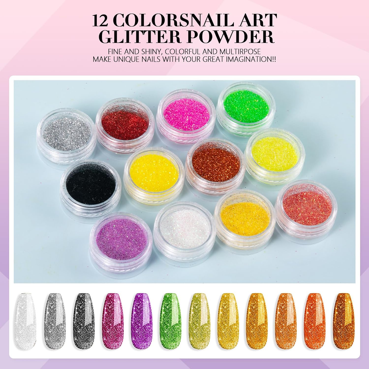 L-Bulice beginner acrylic nail kit with powders, glitter, rhinestones and tools - 2
