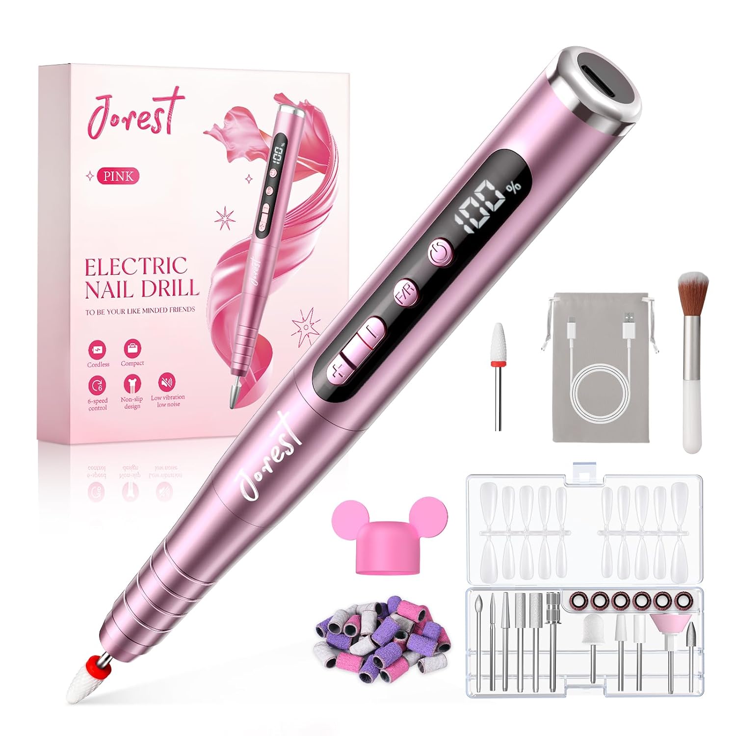 Cordless Electric Nail Drill for Acrylic & Gel Nails