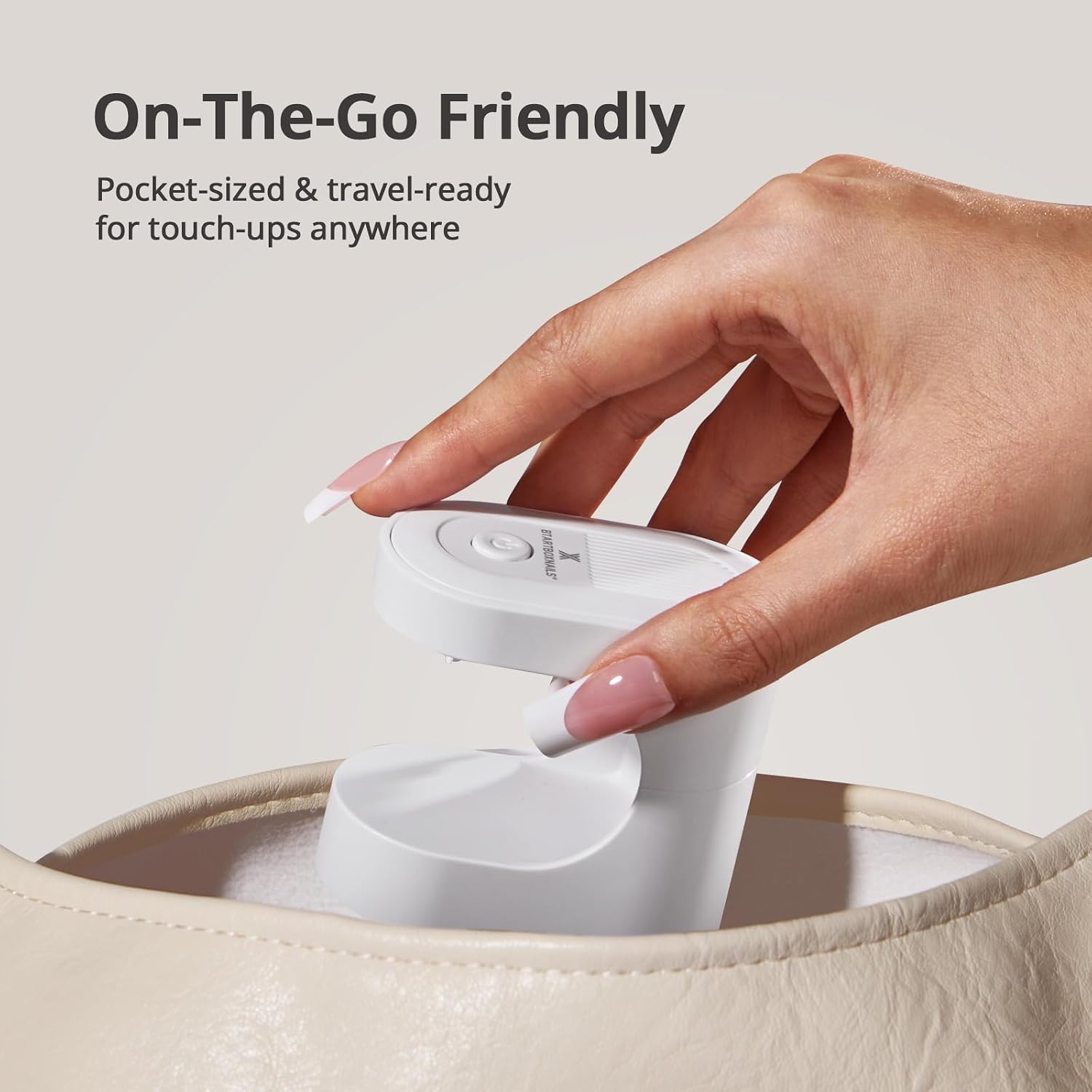 Mini UV LED nail lamp shown with USB cable for portable gel curing - 3
