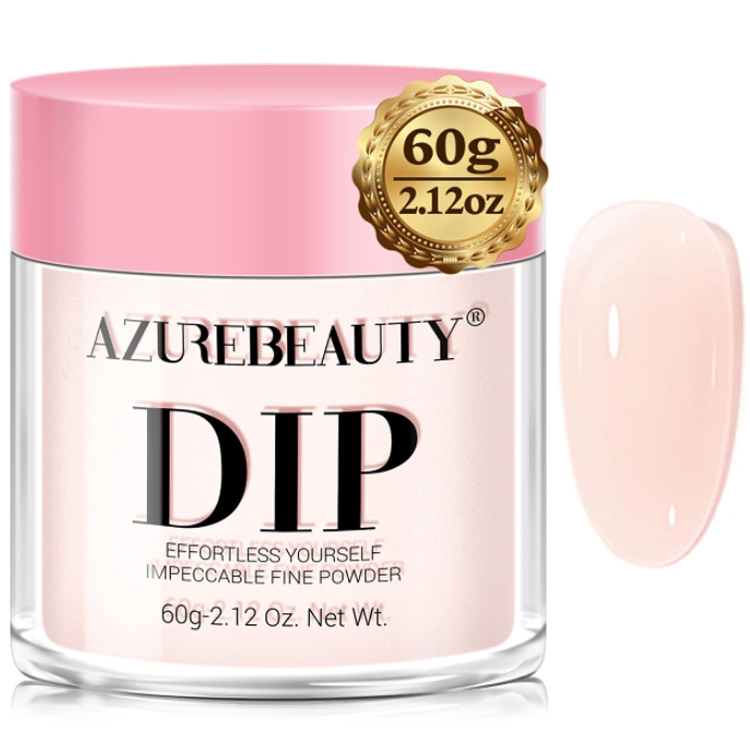 pink crystal dip powder for natural salon nails — 2.12oz