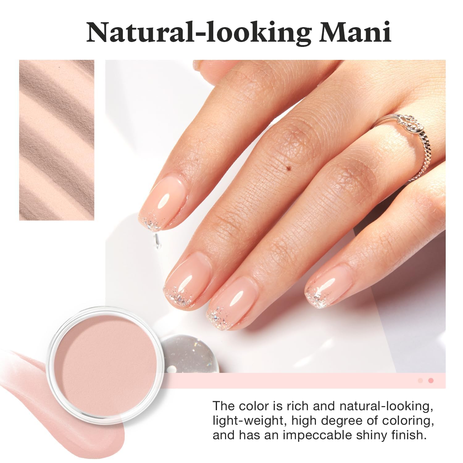 AzureBeauty pink crystal dip powder jar - 3