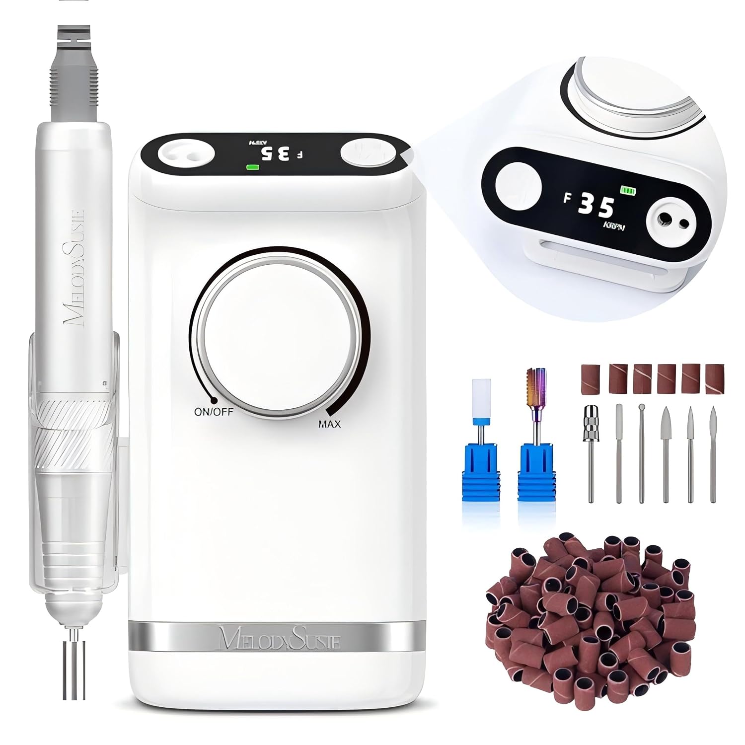 Rechargeable Clip-On Nail Drill SM320G — 35,000 RPM