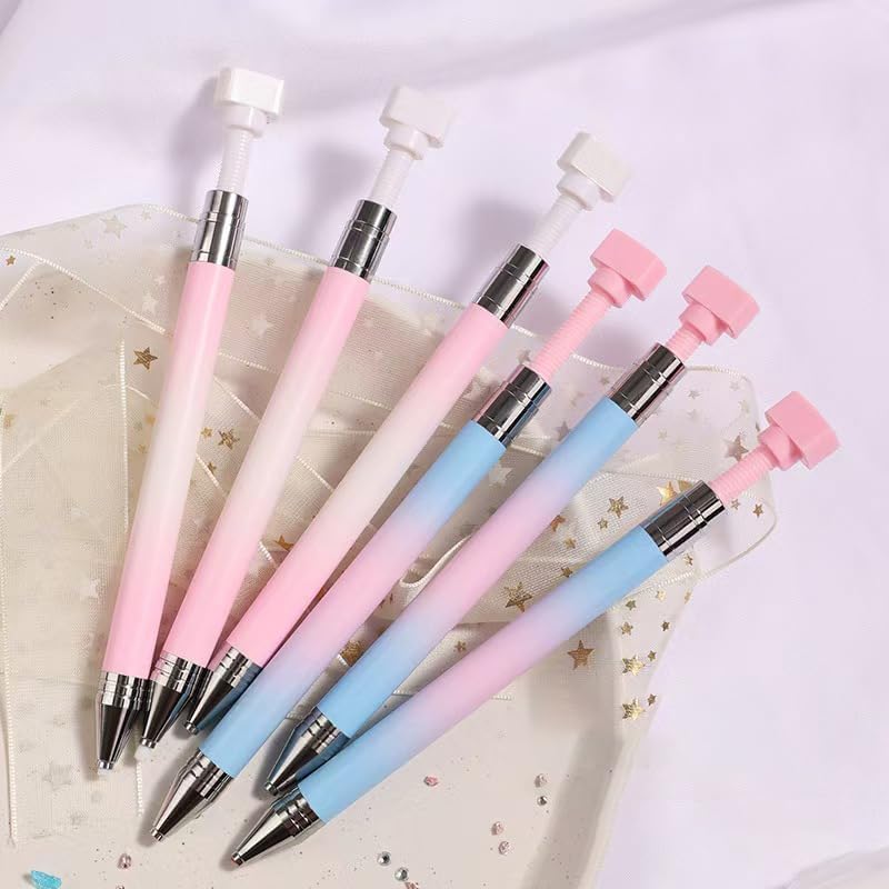 pink refillable rhinestone picker wax pen with three wax refills - 4